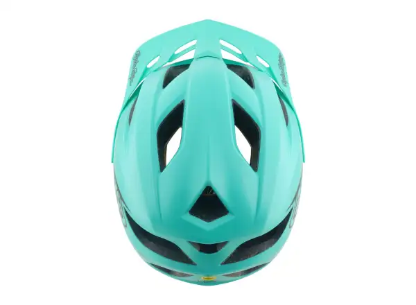 Troy Lee Designs Youth Flowline MIPS kids helmet Point Charcoal/Real Teal