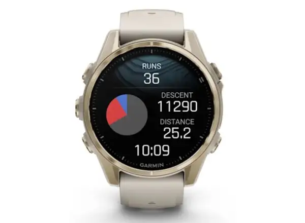 Garmin fenix 8 - 43 mm AMOLED Sapphire smart watch Soft Gold Fog grey