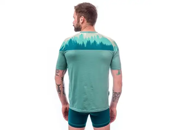 Sensor Coolmax Impress men's shirt short sleeve Mint/Trees