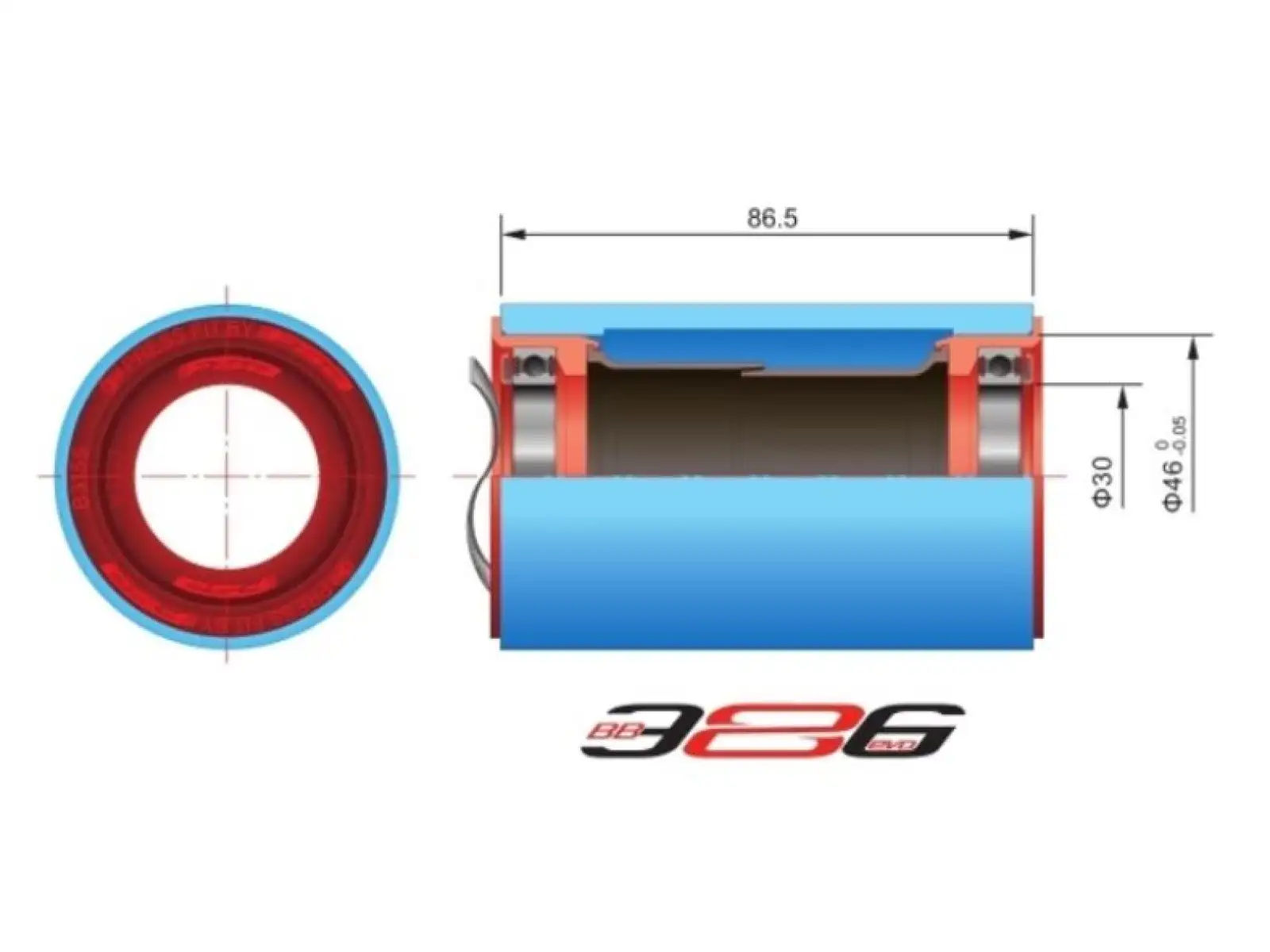 FSA BB-PF6000 Press Fit bottom bracket cups BB46 Road