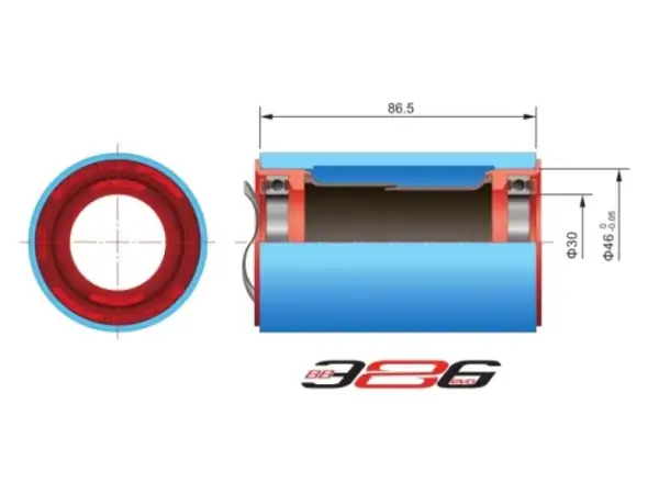 FSA BB-PF6000 Press Fit bottom bracket cups BB46 Road