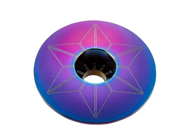 Supacaz Star Capz Anodized headset cap Oil Slick
