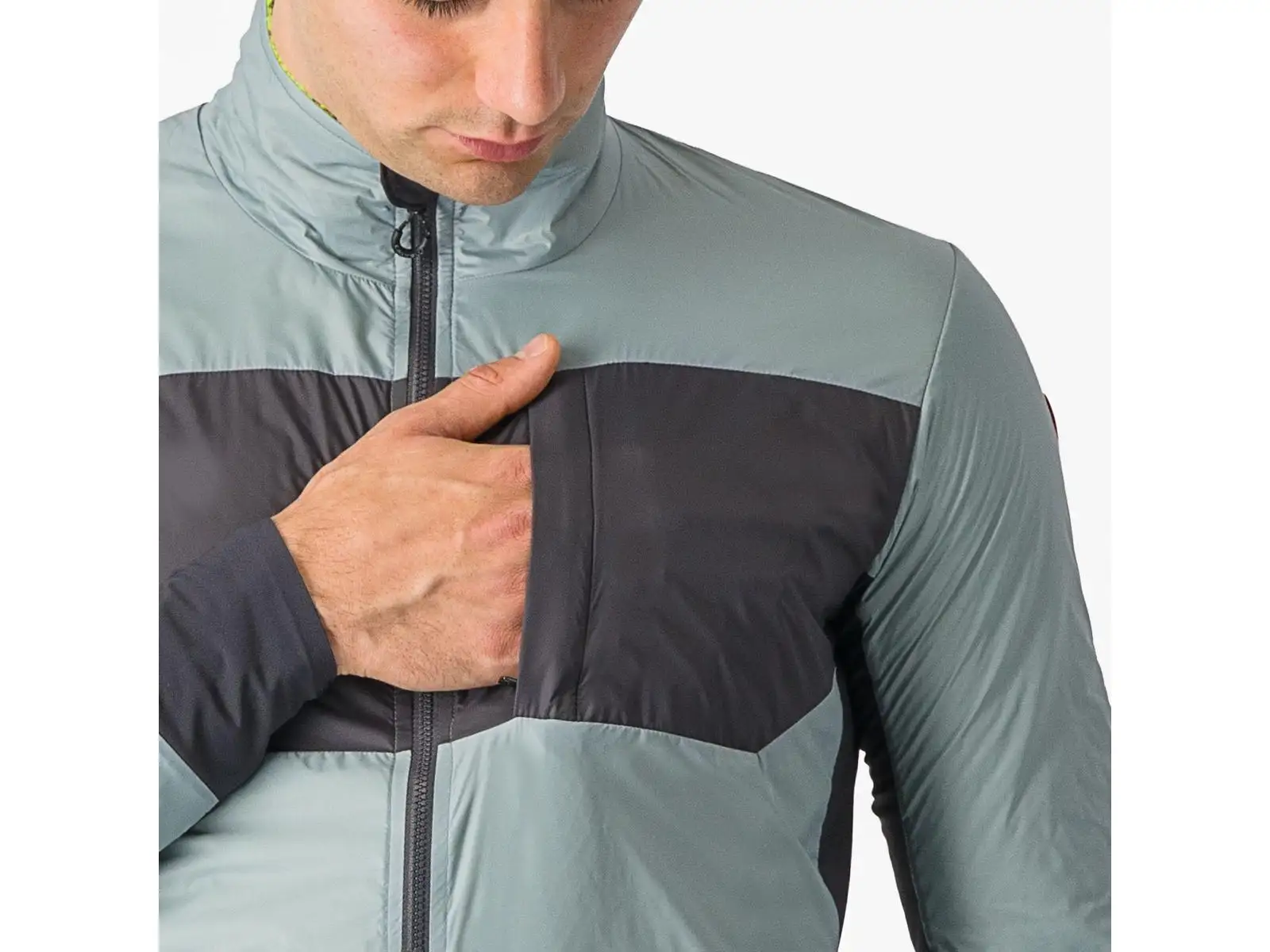 Castelli Unlimited Puffy men's jacket Defender Green/Dark Grey