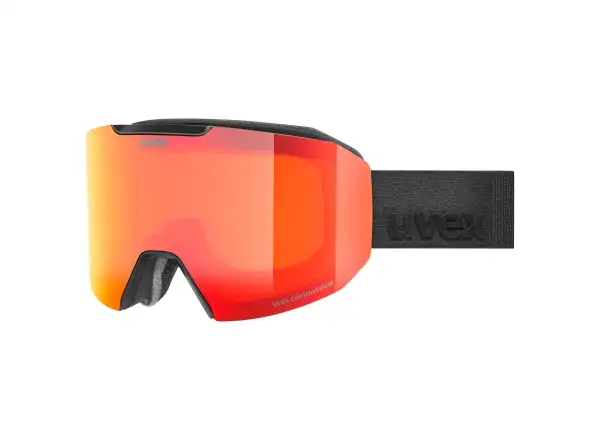 Uvex Evidnt Attract ski goggles black matt/red-orange