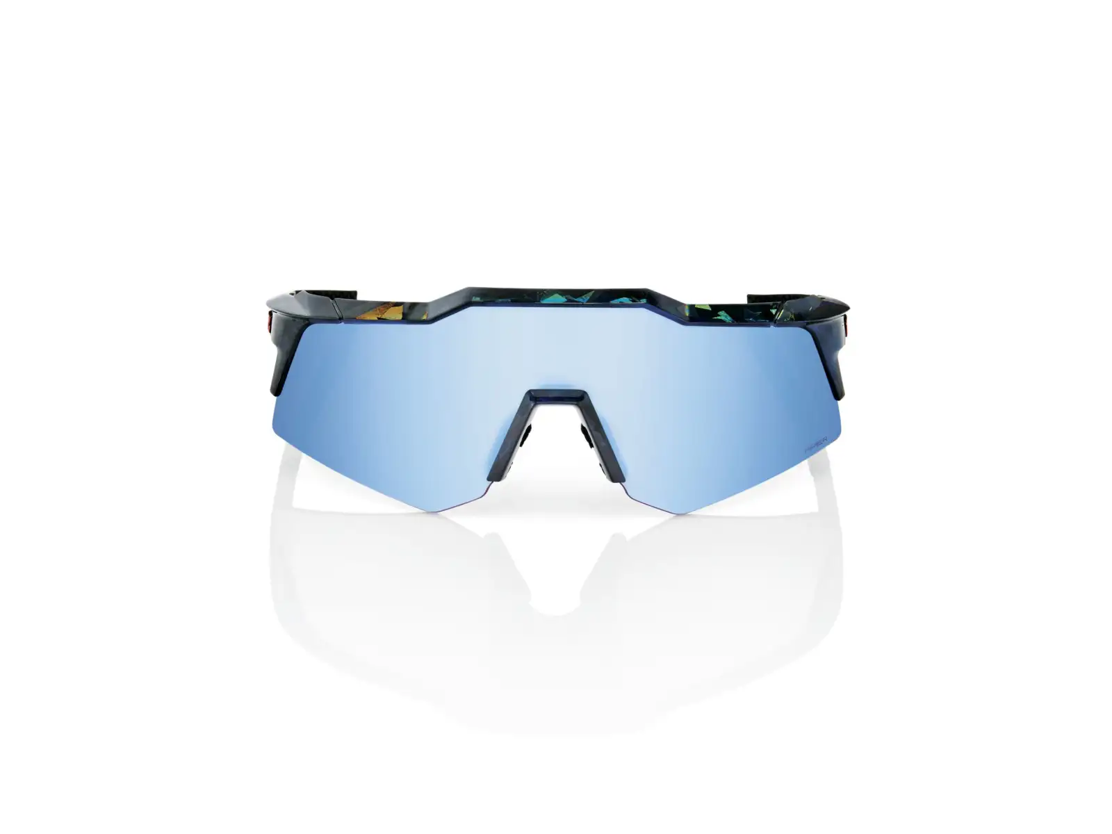 100% Speedcraft XS Black Holographic/HiPER Blue Multilayer Mirror Sunglasses