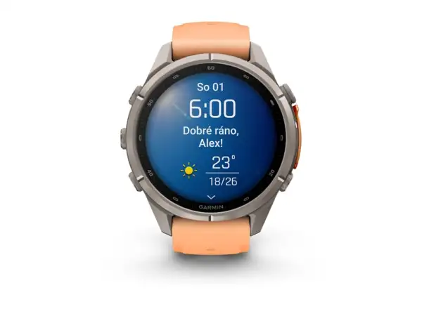 Garmin fenix 9 Pro – inReach 43 mm smartwatch Titanium Shell pink/autumn orange silicone band