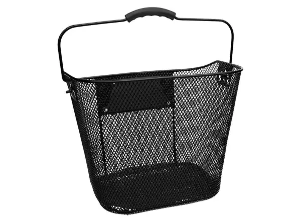 MAX1 oval front basket with clip and handle black