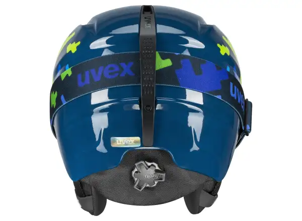 Uvex Viti set ski helmet and goggles blue puzzle