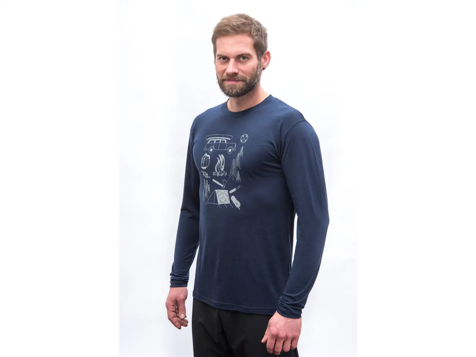 Sensor Merino Active Outside men's long-sleeve shirt Deep Blue