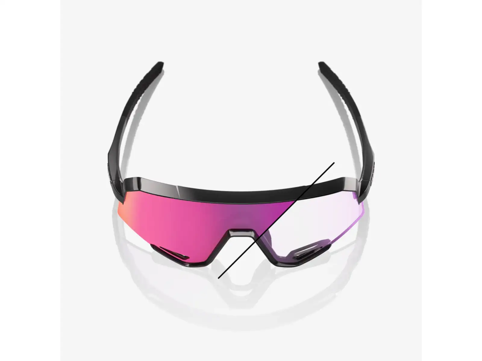 100% Slendale sunglasses Gloss Black/Photochromic Purple Mirror