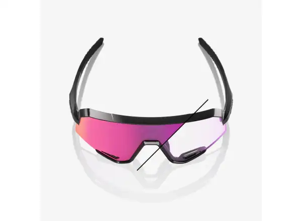 100% Slendale sunglasses Gloss Black/Photochromic Purple Mirror