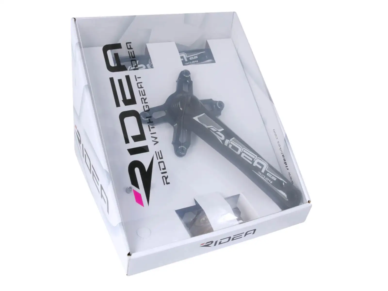 Ridea R491 road cranks AL+Titan 175 mm black/white without chainrings
