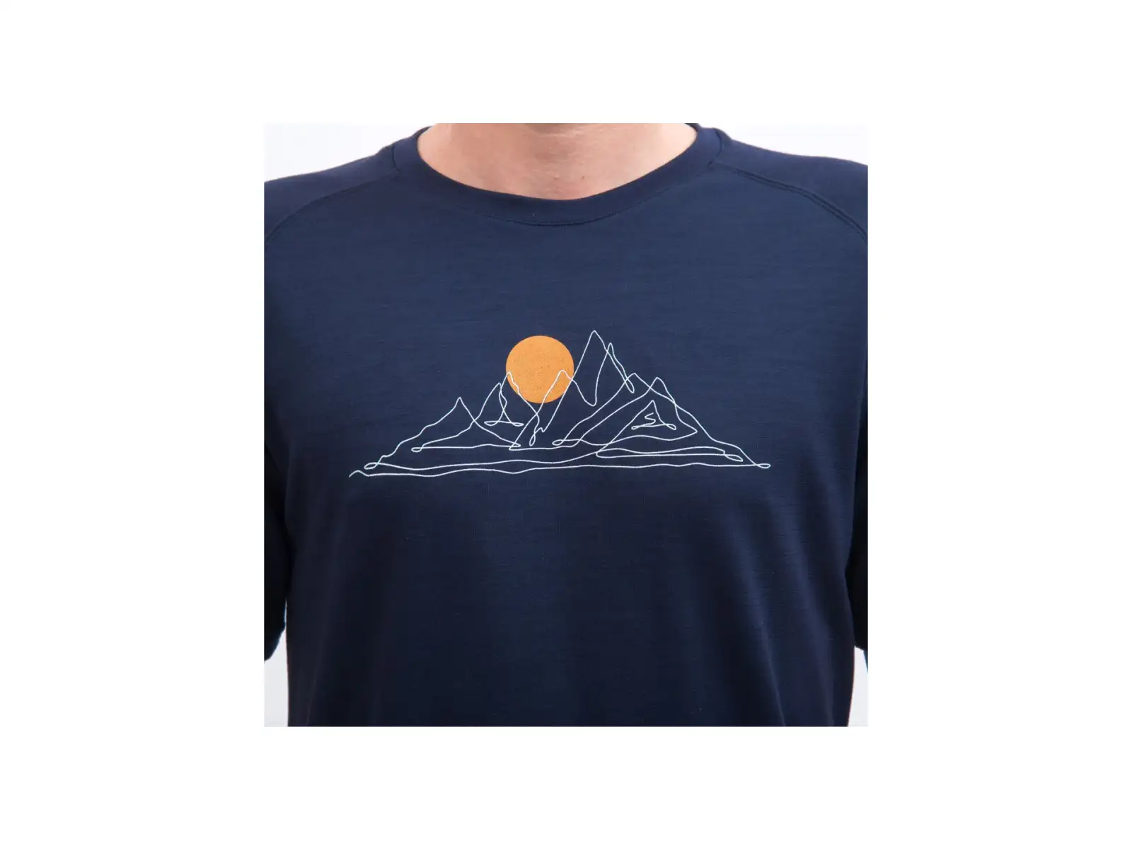 Sensor Merino Blend Moon men's short sleeve shirt Deep Blue