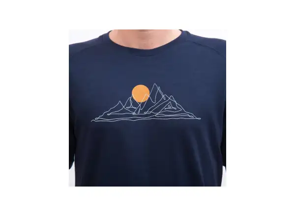Sensor Merino Blend Moon men's short sleeve shirt Deep Blue