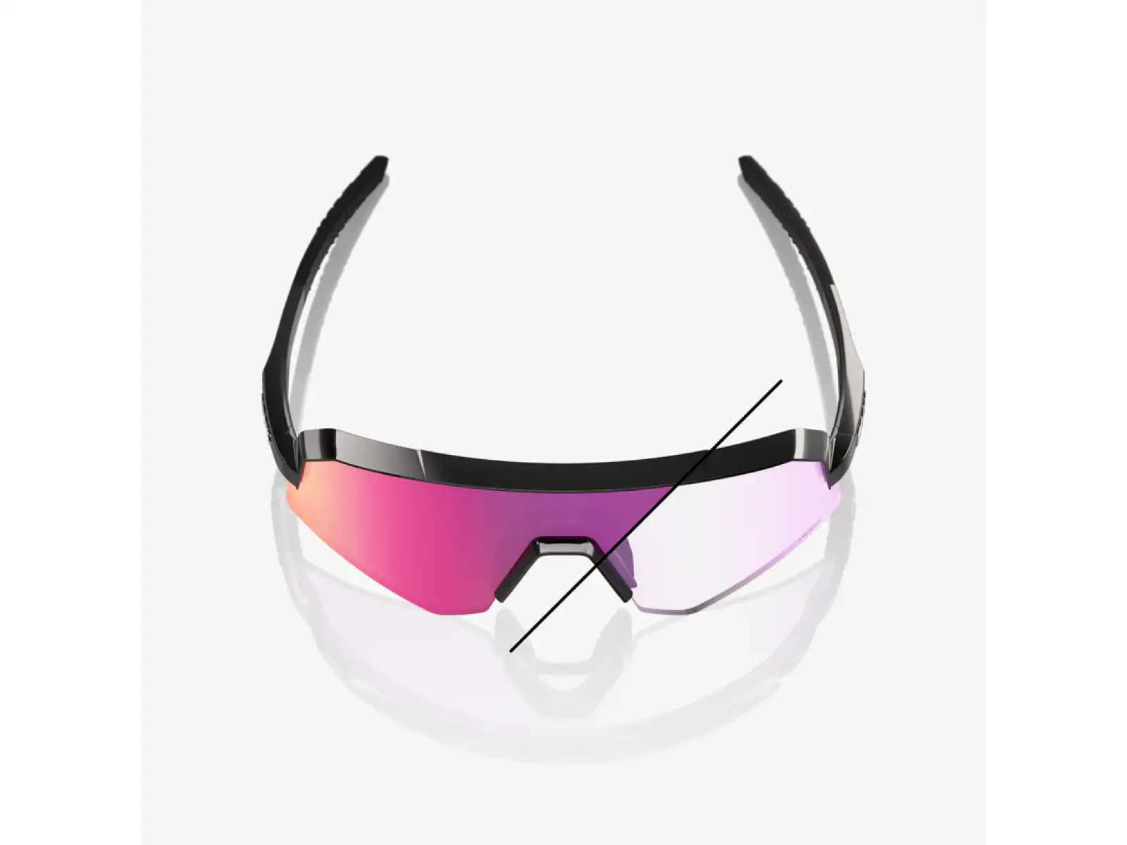 100% Slendale SL sunglasses Gloss Black/Photochromic Purple Mirror