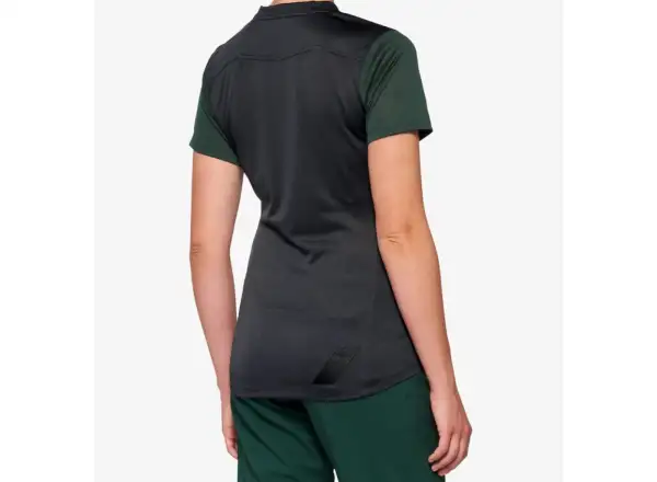 100% Ridecamp Short Sleeve Jersey Women Charcoal/Forest Green