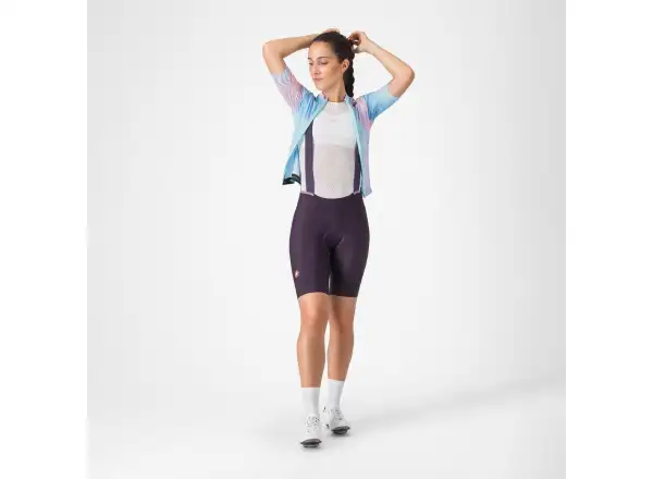 Castelli Prima 2 DT women's shorts with pad and bib Dark Night Shade/Deep Purple