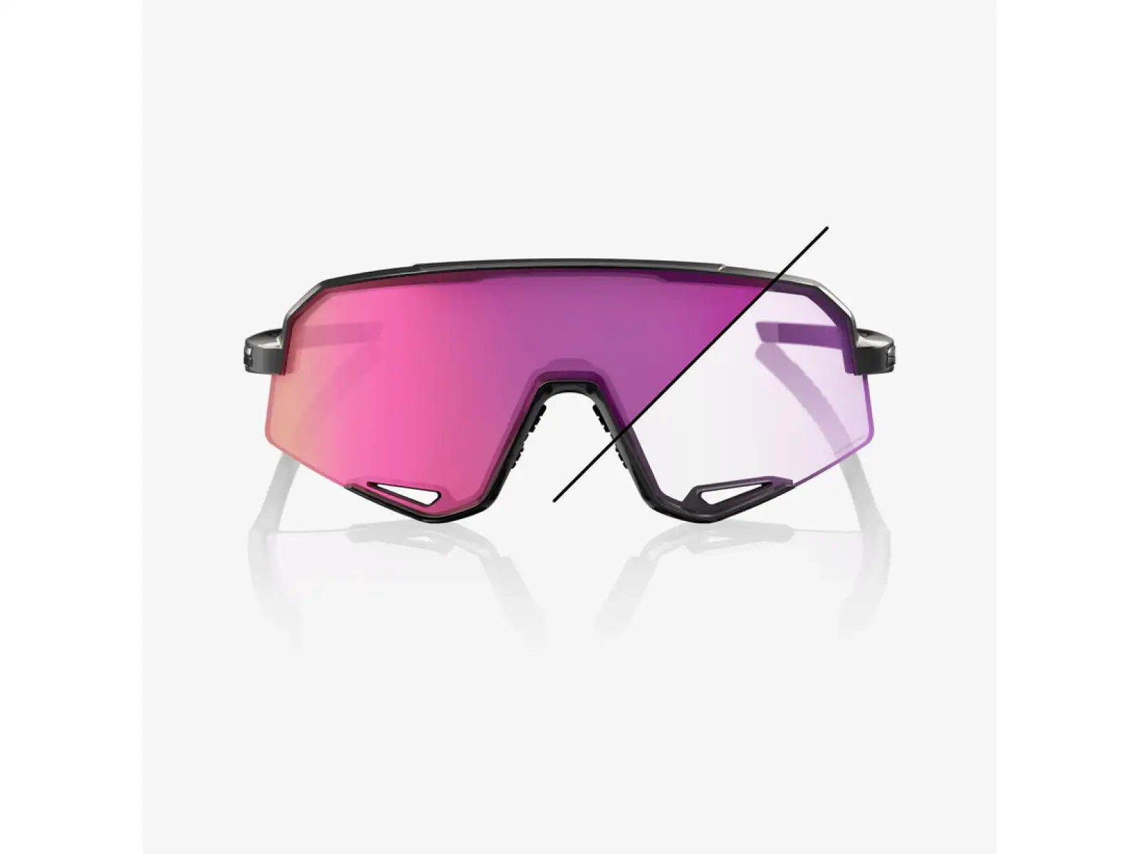 100% Slendale sunglasses Gloss Black/Photochromic Purple Mirror