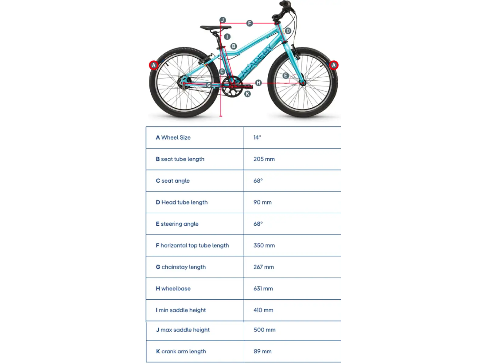 Academy Grade 2 Belt children's bike 14" blue