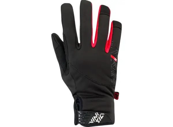 Silvini Ortles women's winter softshell gloves black/red