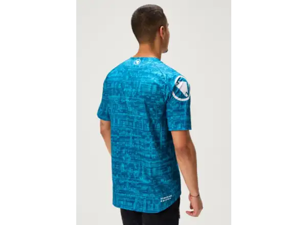 Endura LTD Grid Print men's jersey short sleeve Atlantic