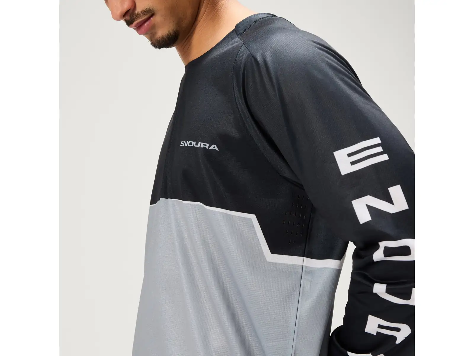 Endura Core Printed L/S Tee men's long sleeve jersey Black