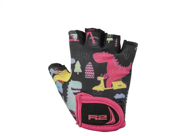 R2 Voska children's cycling gloves black/pink