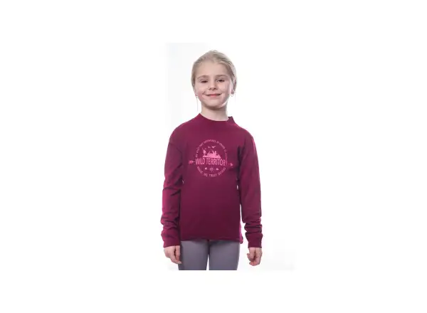 Sensor Merino DF Territory children's long sleeve shirt lilla