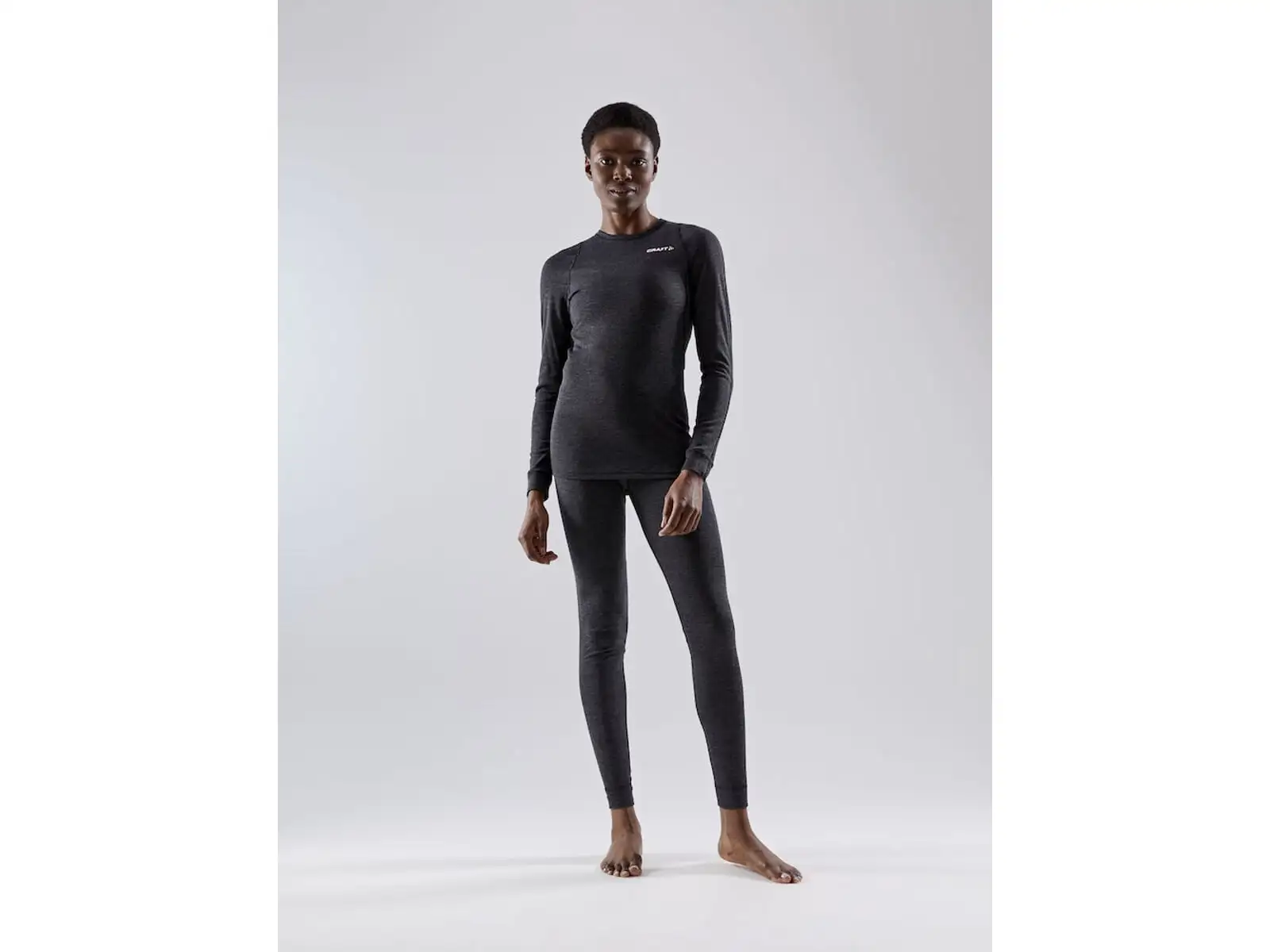 Craft Core Wool Merino women's set long sleeve shirt+pants black