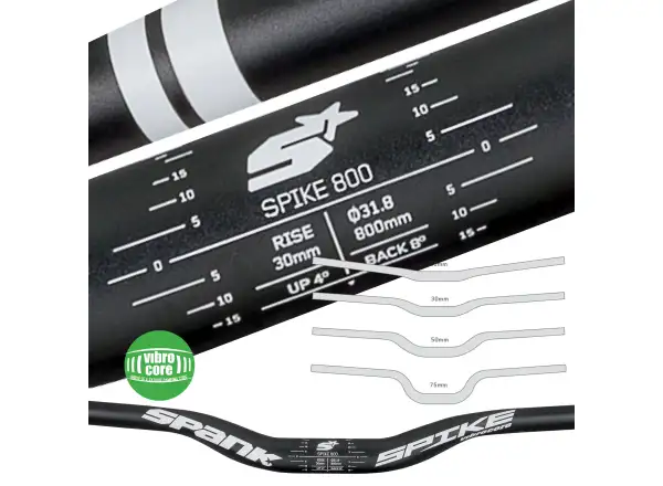 Spank Spike Vibrocore 800 mm/31,8 mm riser 30 mm aluminum handlebars black - Unpacked