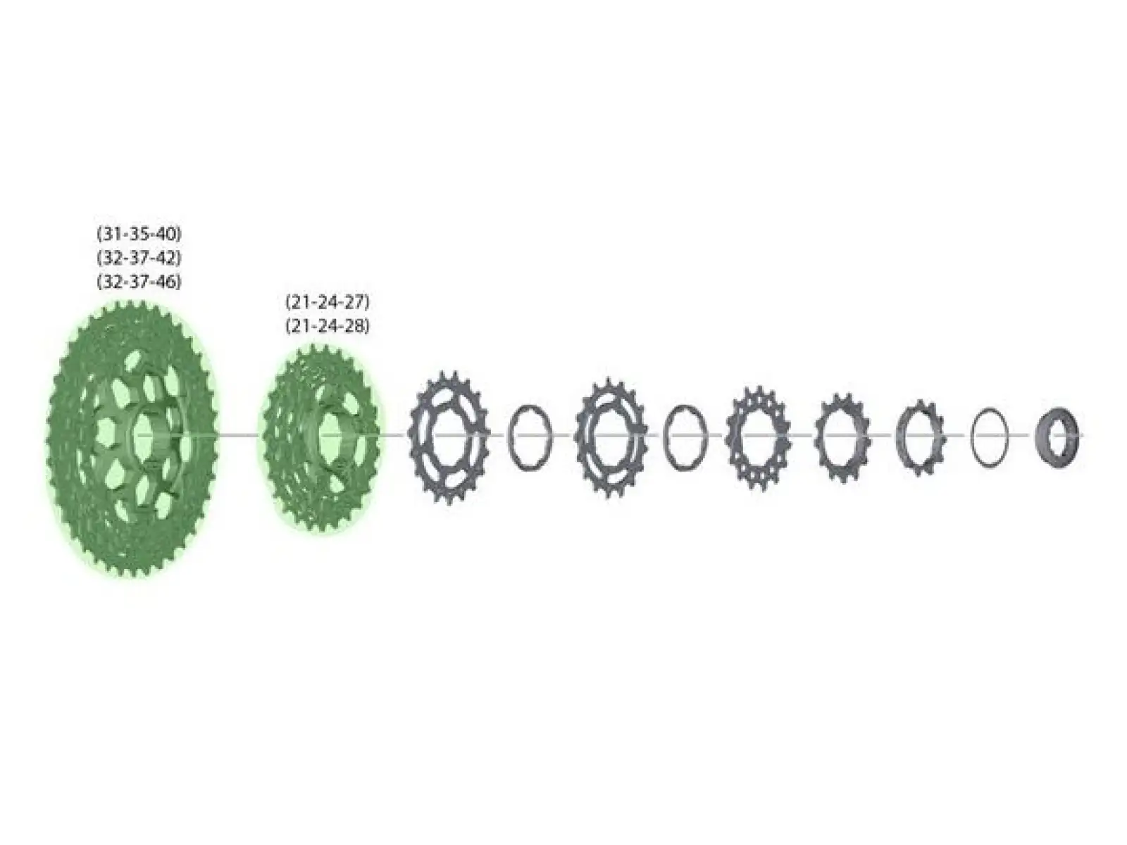 Shimano Deore XT CS-M8000 Cogs 32–37–46 for 11–46 Cassettes