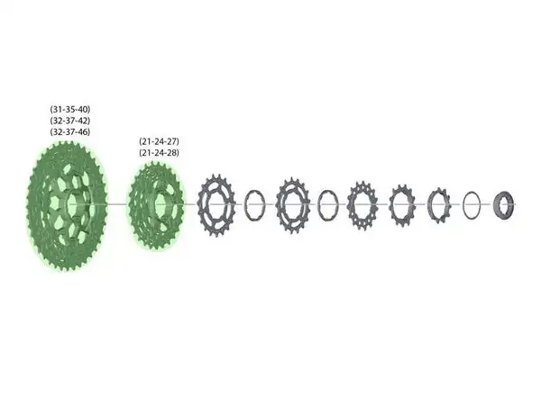 Shimano Deore XT CS-M8000 Cogs 32–37–46 for 11–46 Cassettes