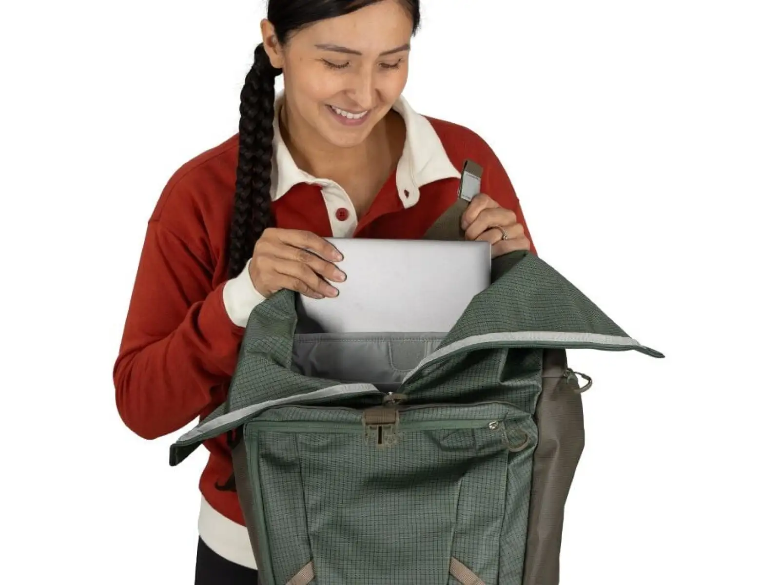 In stock New Osprey Transporter Roll Top backpack Pine Leaf