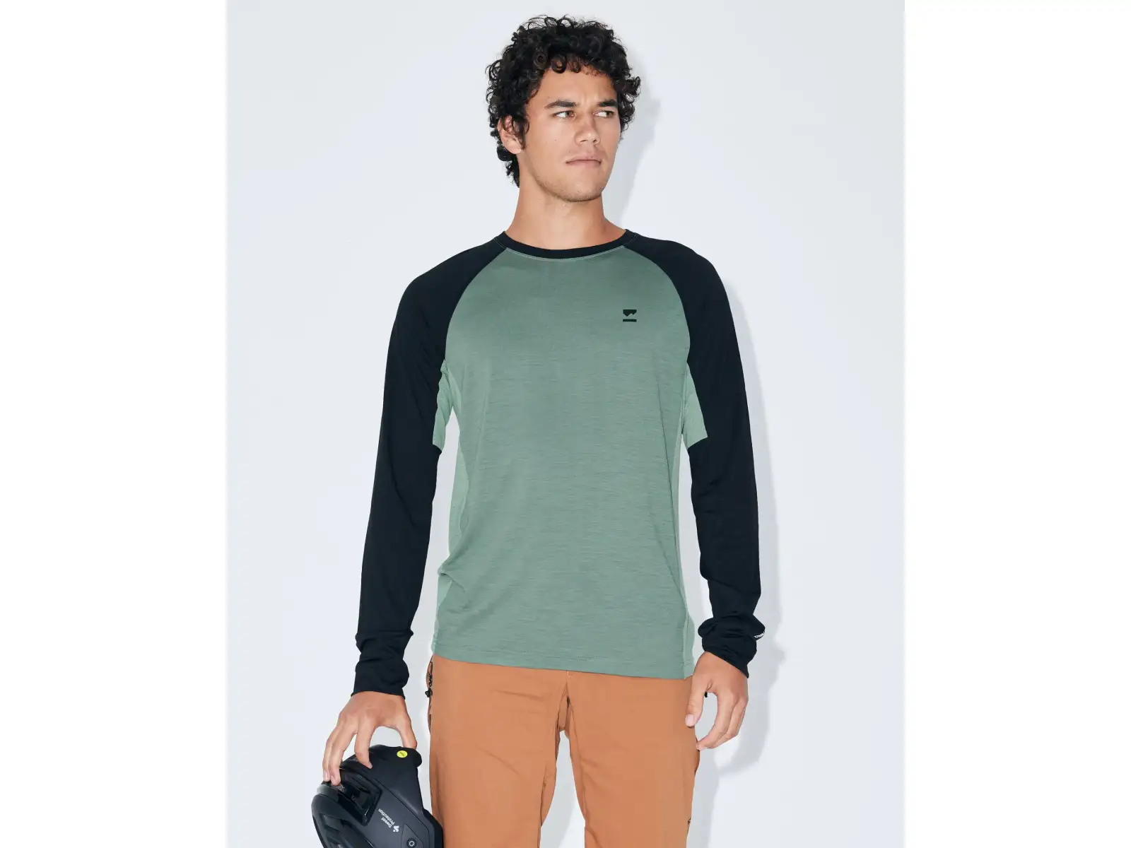 Mons Royale Tarn Merino men's long sleeve T-shirt Cypress / Black / Thyme