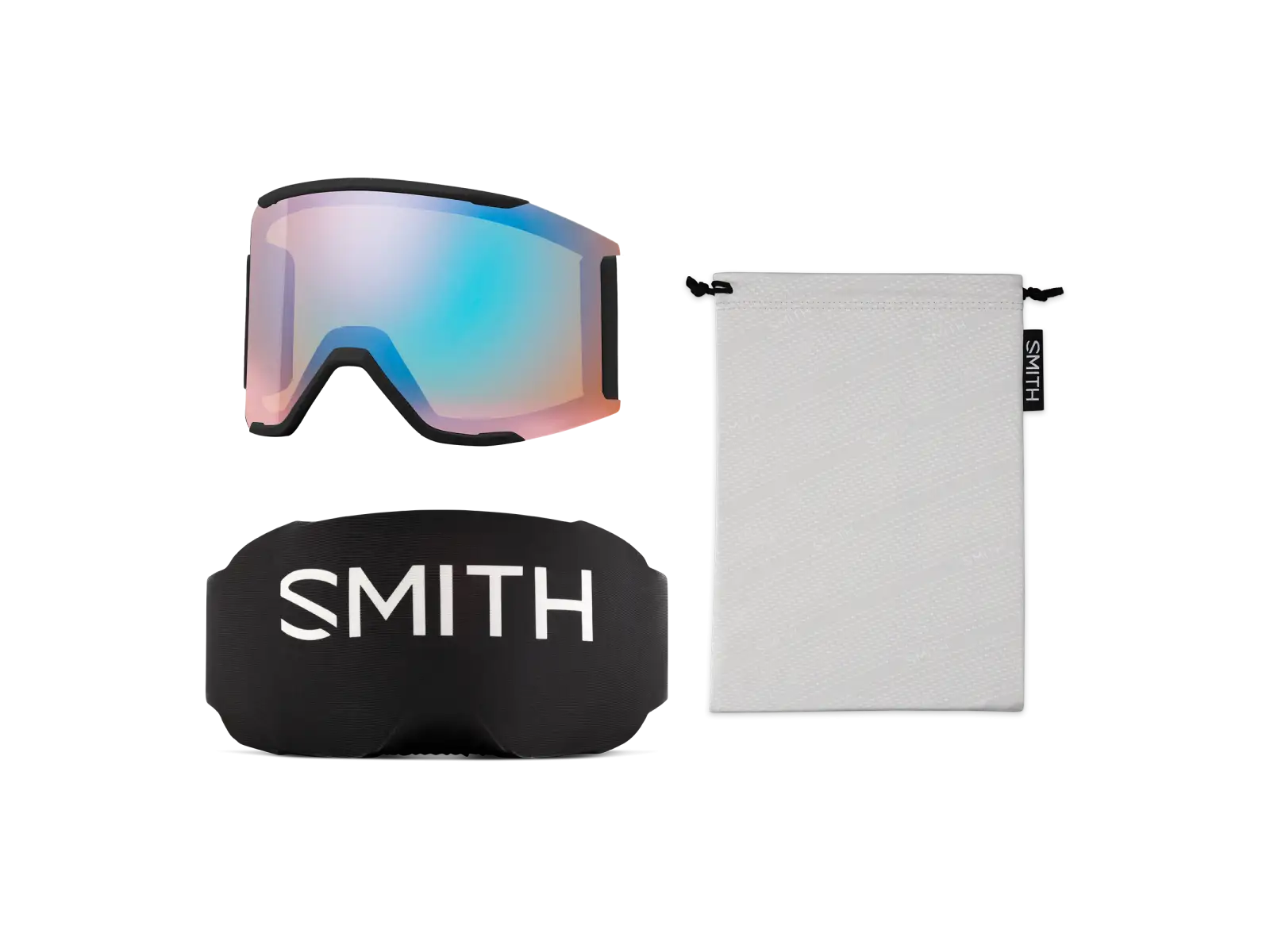 Smith Squad Mag ski goggles Black / ChromaPop Everyday Rose Gold Mirror (2 lenses)