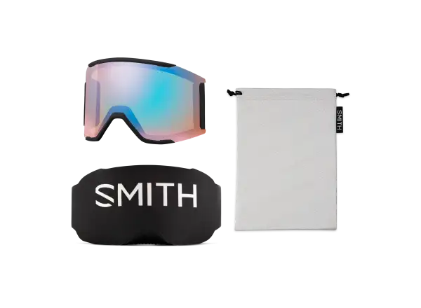 Smith Squad Mag ski goggles Black / ChromaPop Everyday Rose Gold Mirror (2 lenses)