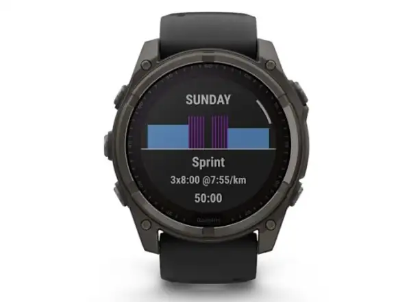 Garmin fenix 8 - 51 mm Solar Sapphire smart watch Carbon DLC Titanium Black/Pebble Gray
