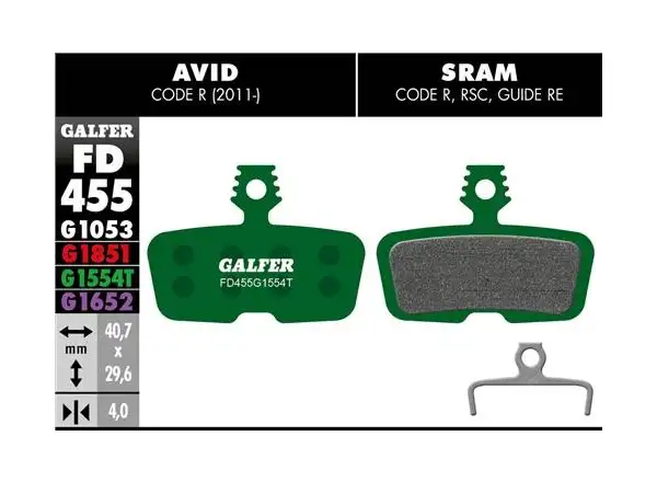 Galfer FD455 PRO G1554 brake pads for Avid/Sram