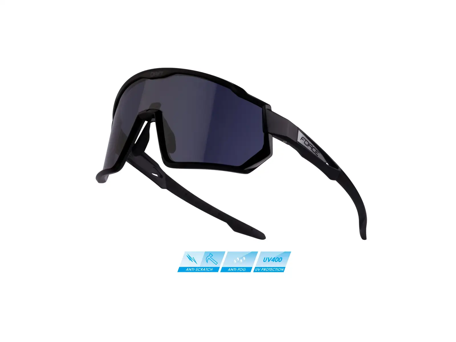 Force Drift glasses black/black mirror lenses