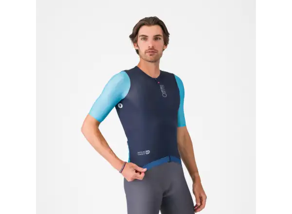 Castelli Corretto men's jersey short sleeve Belgian Blue/Blue Fiamma-White