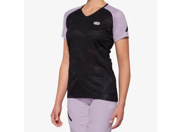 100% Airmatic Short Sleeve Jersey Women Black/Lavender