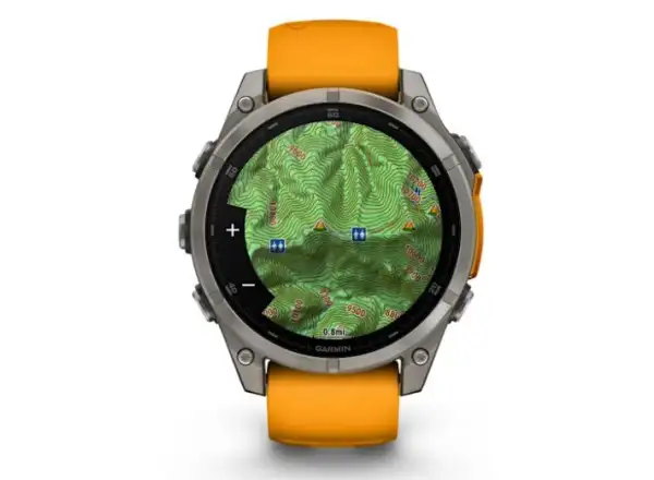 Garmin fenix 8 - 47 mm AMOLED Sapphire smart watch Titanium Orange/Graphite