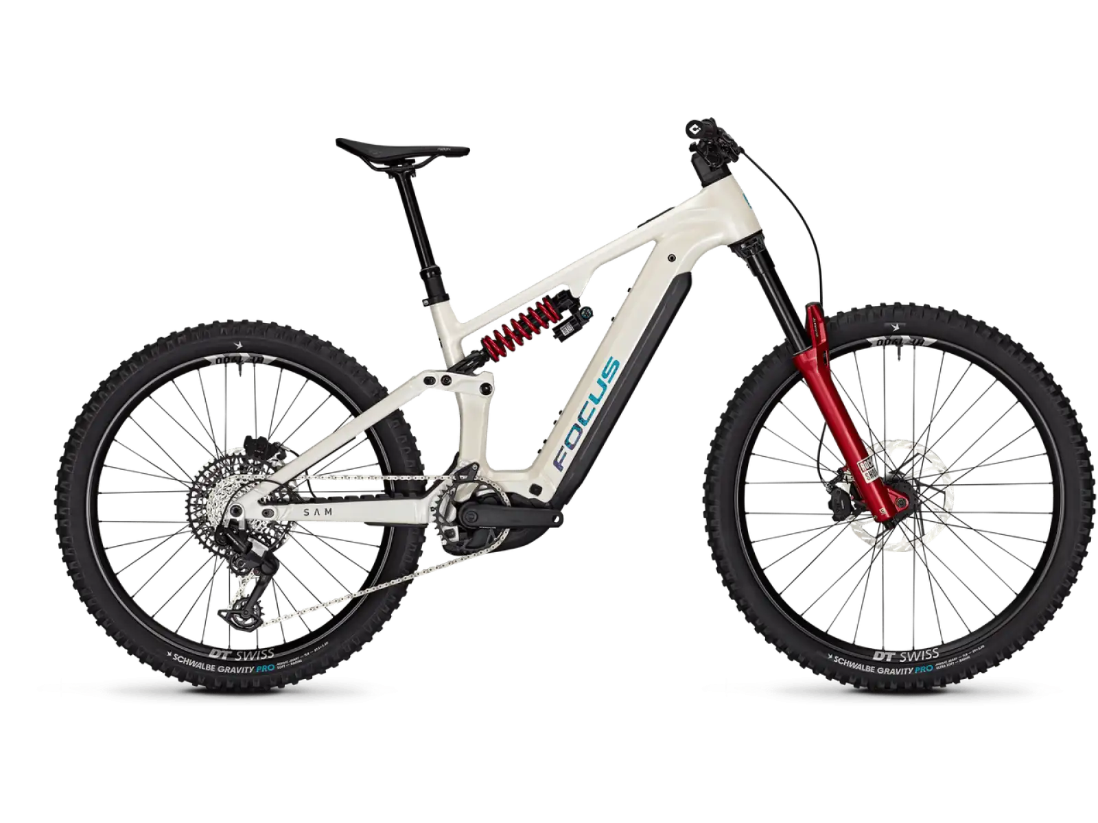 Focus SAM 9 600Wh full-suspension electric bike Champagne / Shellwhite