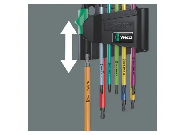 Wera 967/9 TX BO Multicolour 1 TORX L-keys with hole set 9 pcs