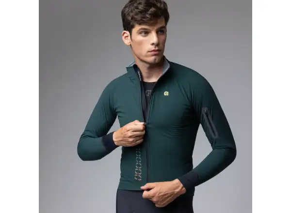 Alé R-EV1 Thermo Shield men's winter cycling jacket Bottle Green