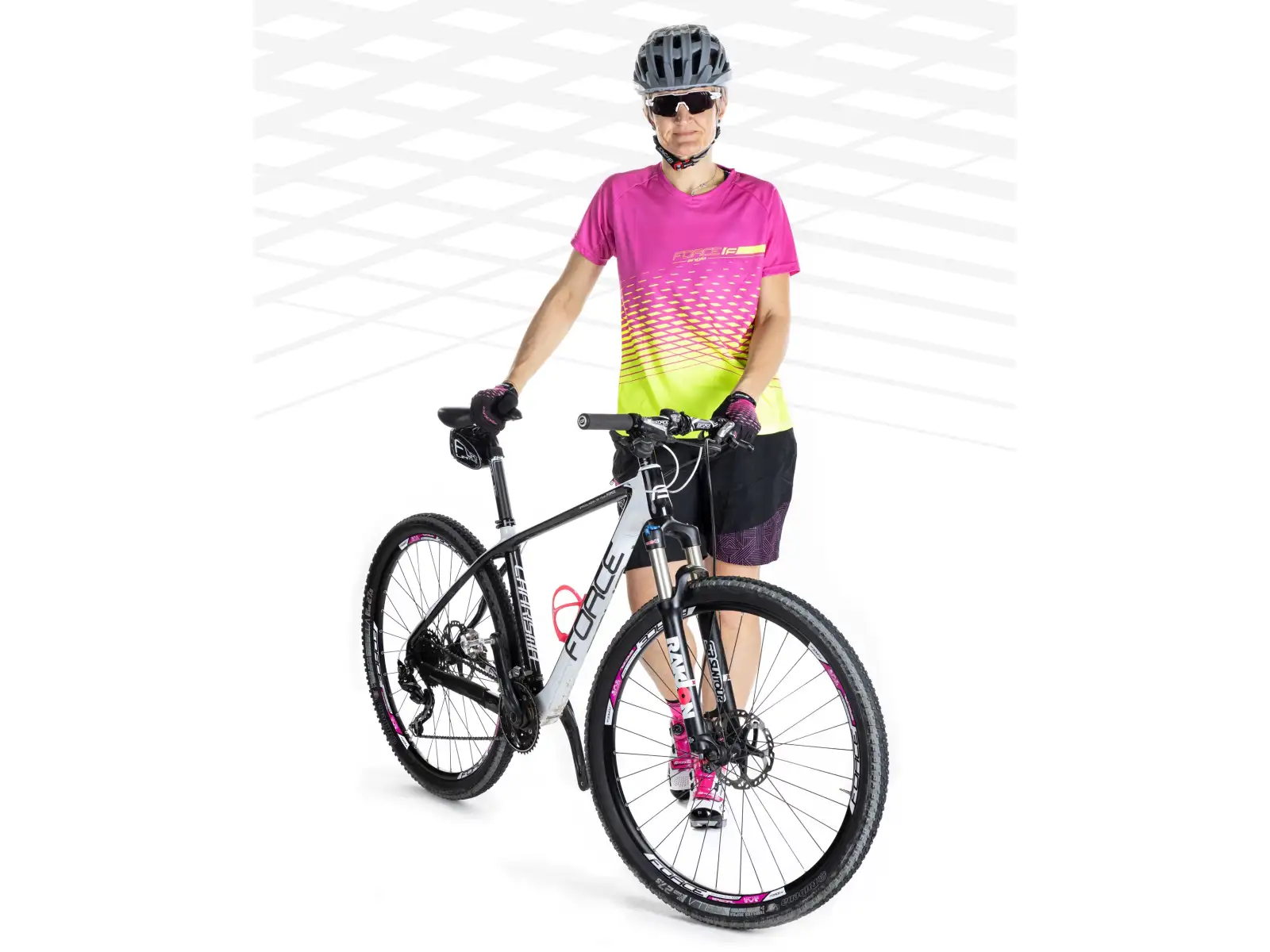 Force Angle MTB women's jersey short sleeve pink/fluo