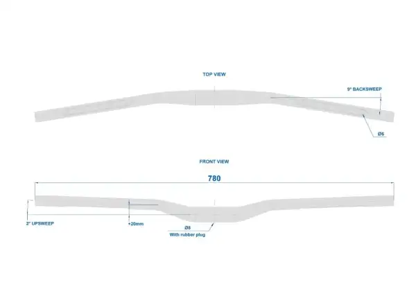Ritchey Trail Logic-E Rizer MTB handlebars 780x20mm BB Black