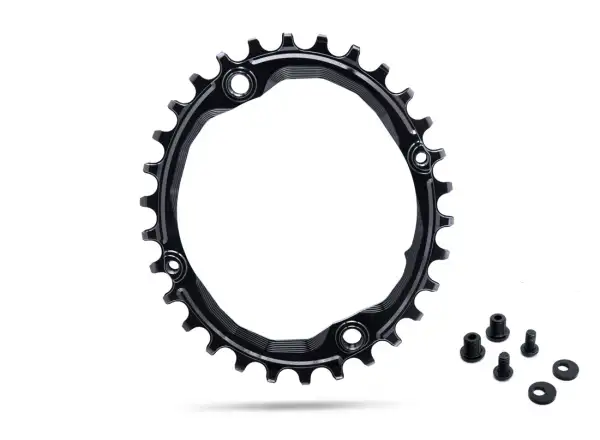 Absolute Black OVAL30 Shimano BCD104 chainring, 30T oval