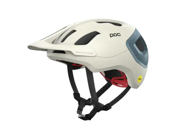 POC Axion Race MIPS helmet Selentine Off-White/Calcite Blue Matt