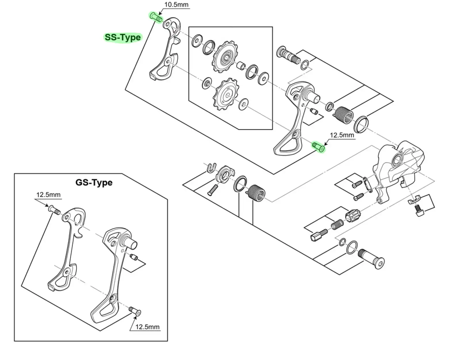 SHIMANO pulley mounting bolt (2 pcs) for RE-6700